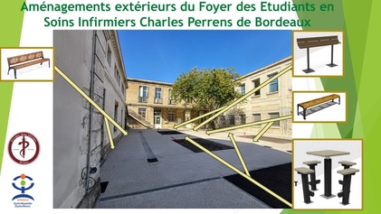 Aménagements extérieurs du foyer étudiant IFSI charles perrens- lieu de ressources étudiants